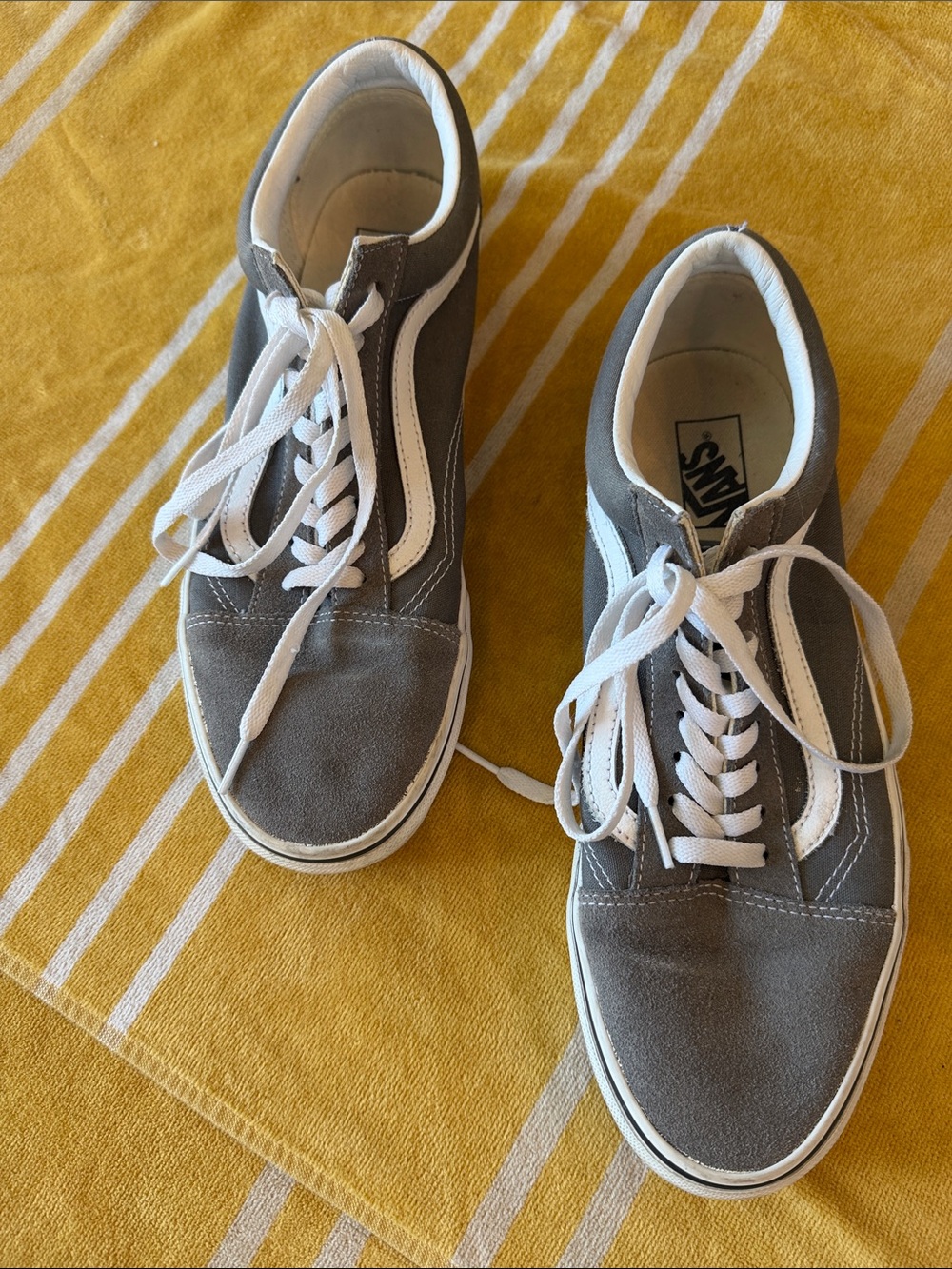 Vans Men’s Low-Top Sneakers in Gray and White